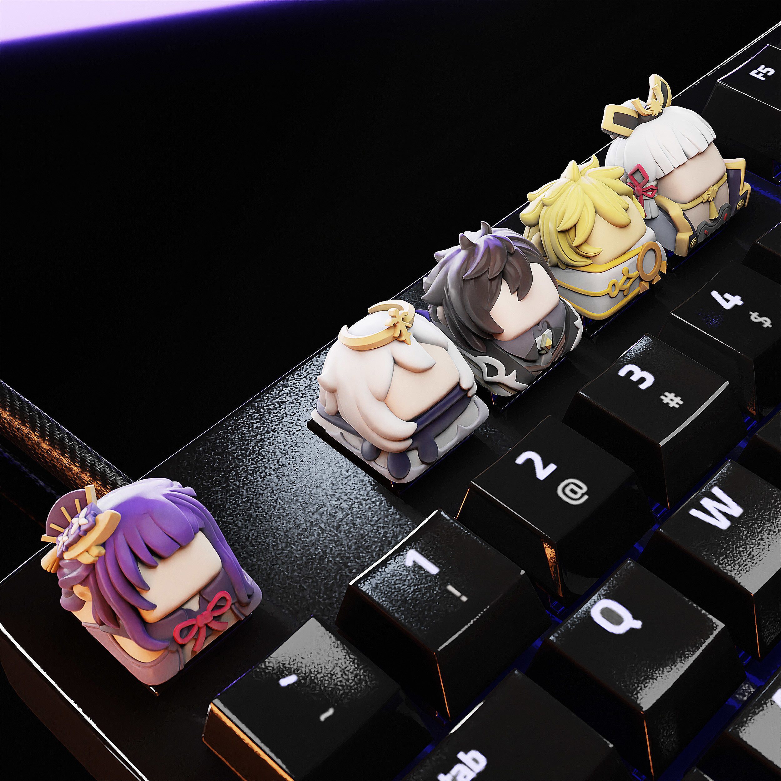 Genshin Impact Keycaps Vol I Mechanical Keyboard 3D model 3D