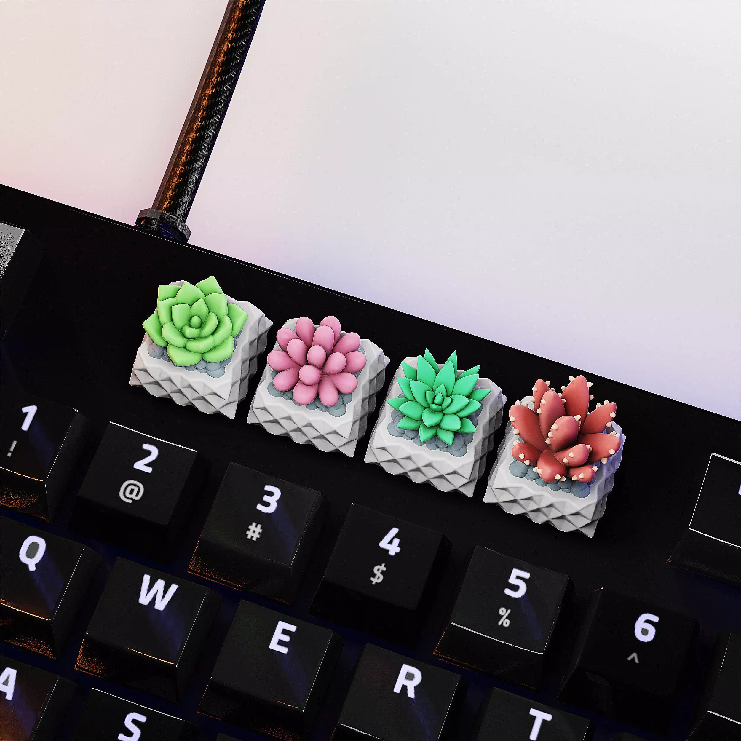 Succulents Plants Keycaps - Mechanical Keyboard  3D print model_0