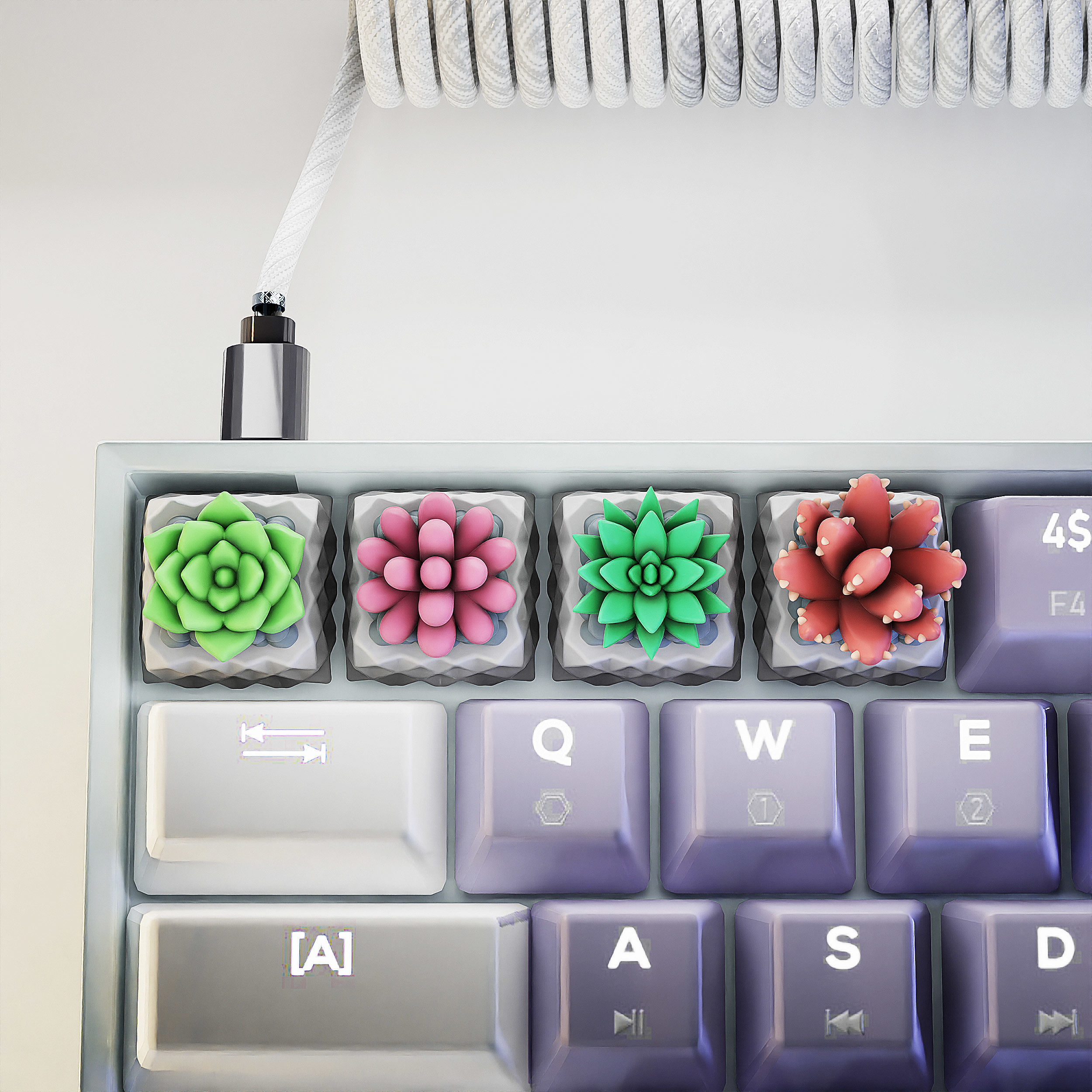 Succulents Plants Keycaps - Mechanical Keyboard  3D print model_3