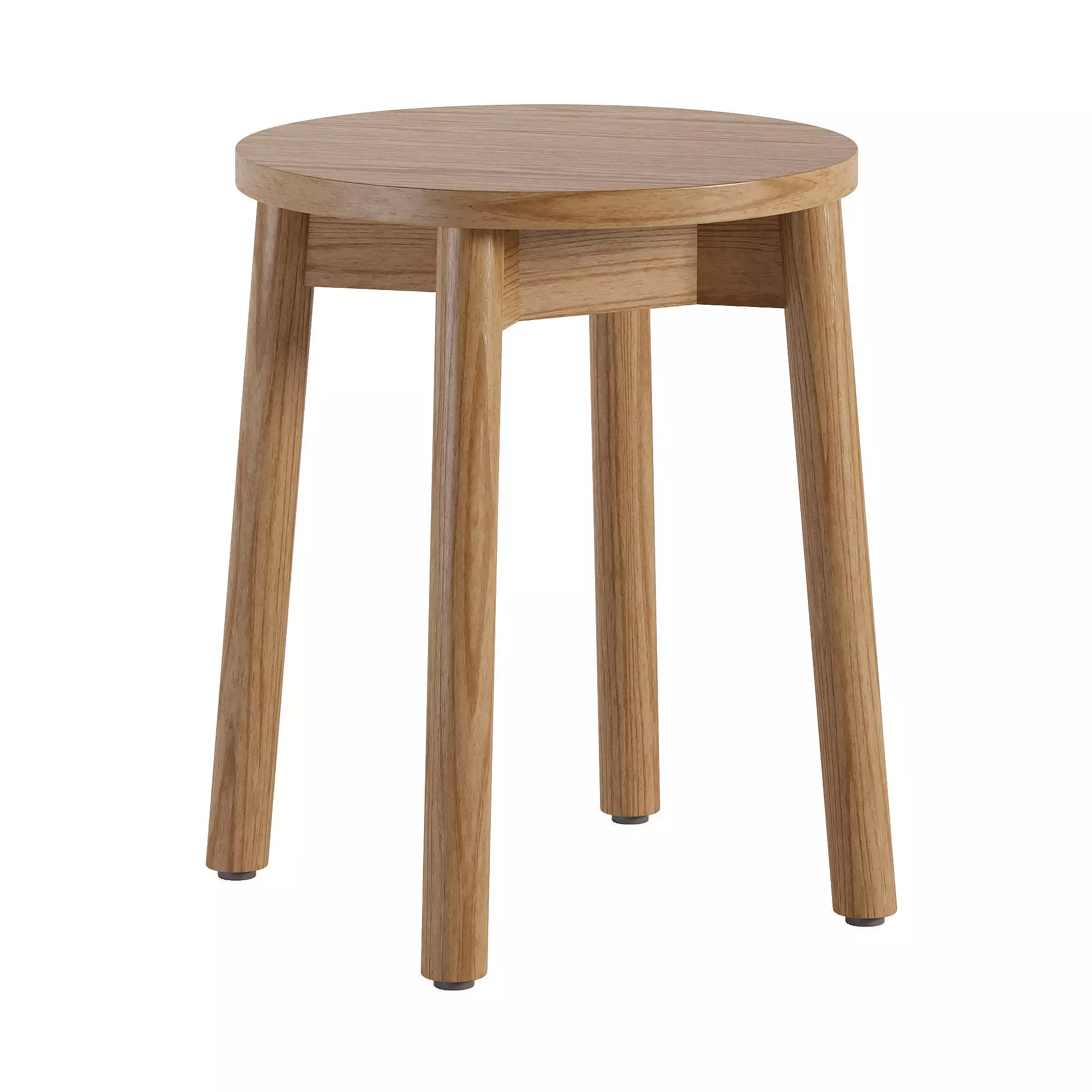 FABLE Oak Low Stool Low-poly 3D model_0