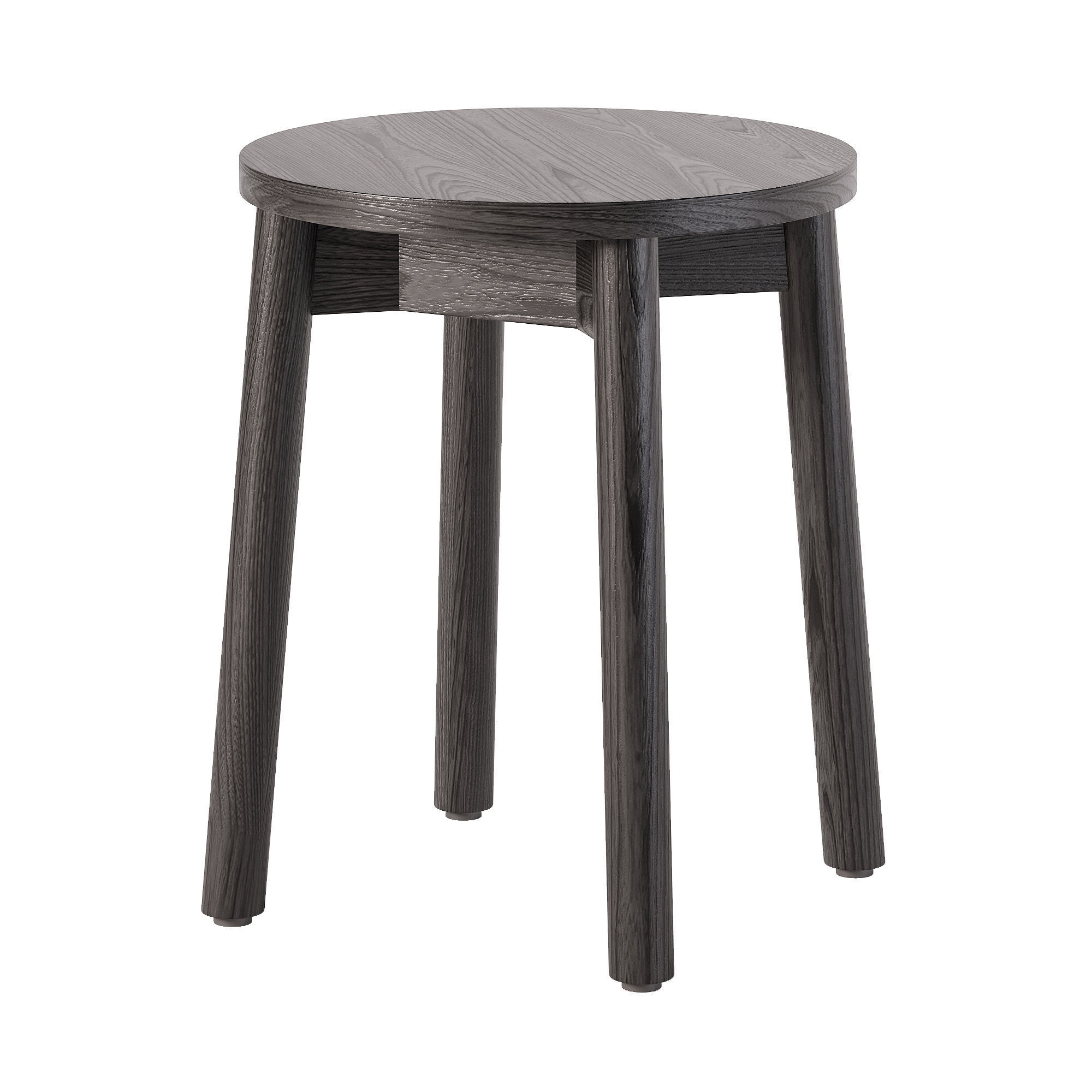 FABLE Oak Low Stool Low-poly 3D model_1