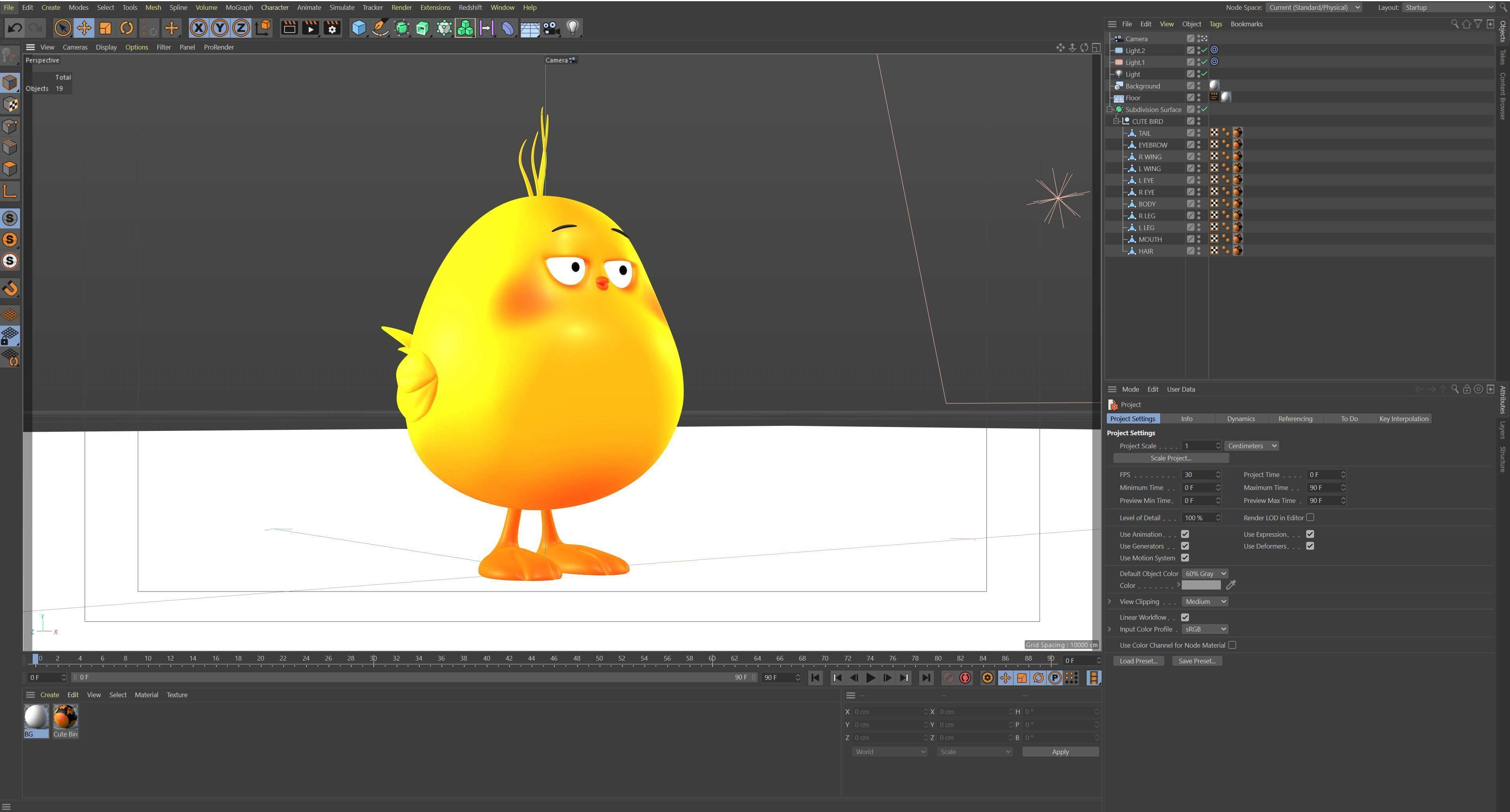 Cartoon Cute Bird Low-poly 3D model_9