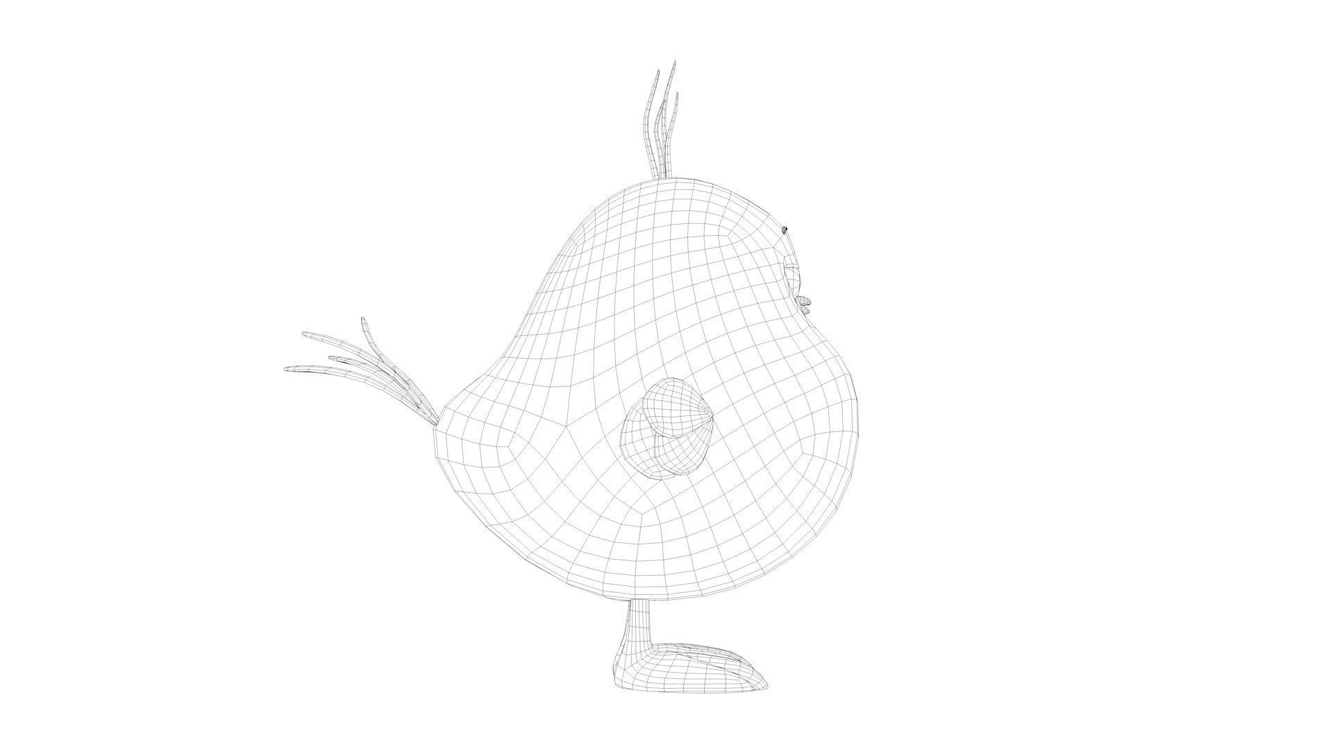 Cartoon Cute Bird Low-poly 3D model_12