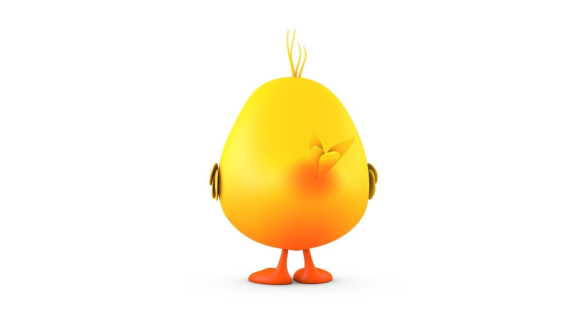 Cartoon Cute Bird Low-poly 3D model_2