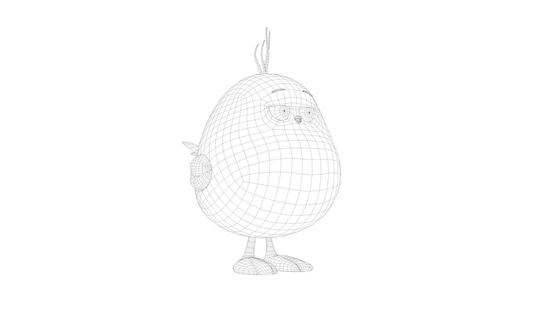 Cartoon Cute Bird Low-poly 3D model_11