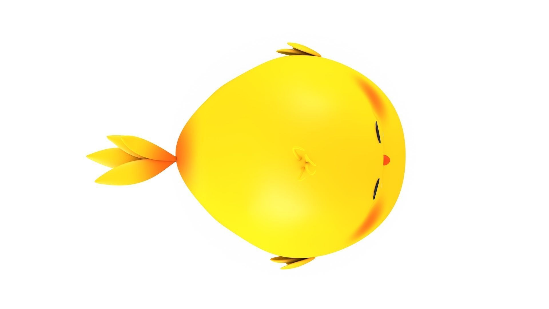 Cartoon Cute Bird Low-poly 3D model_7