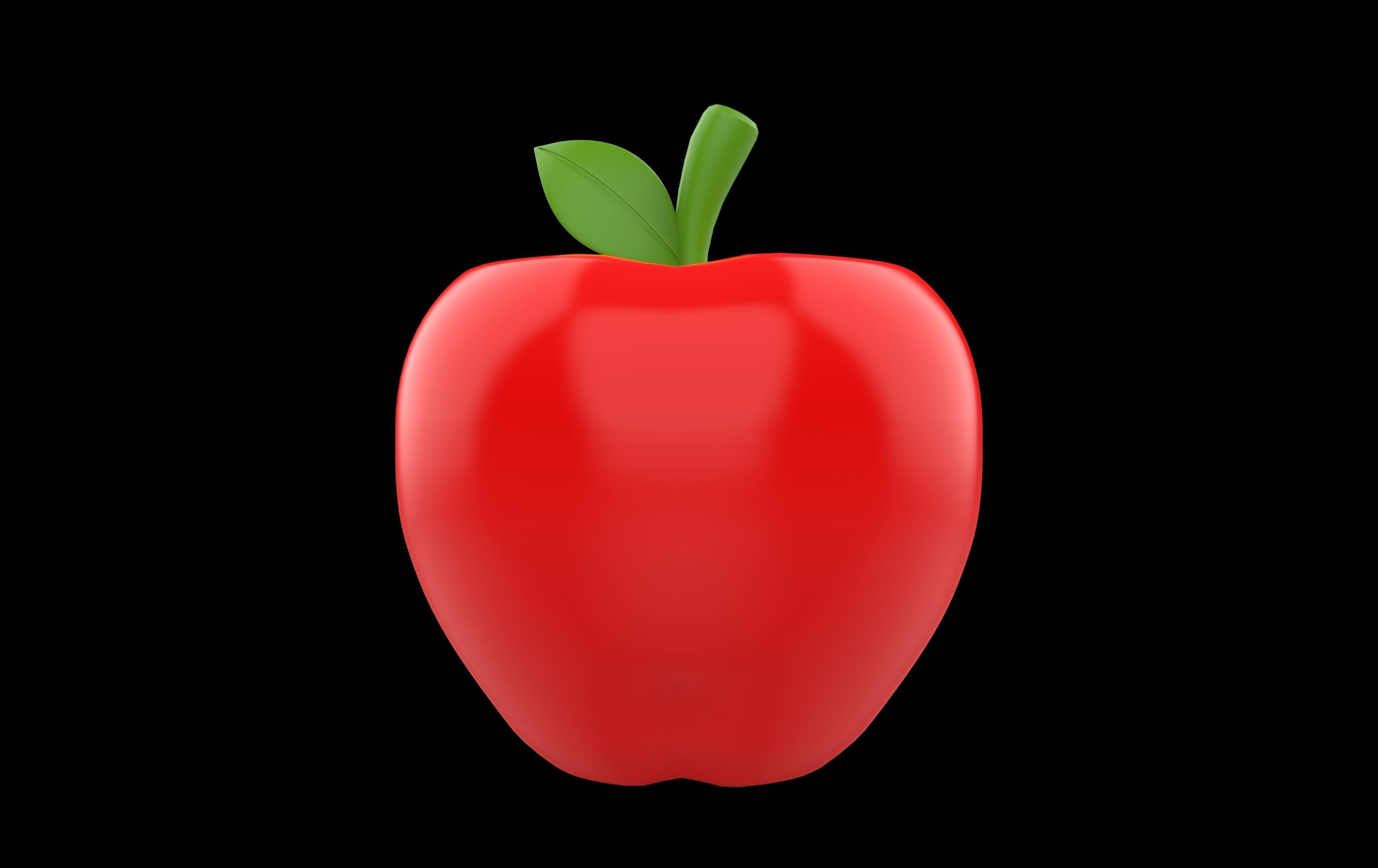 apple Low-poly 3D model_5