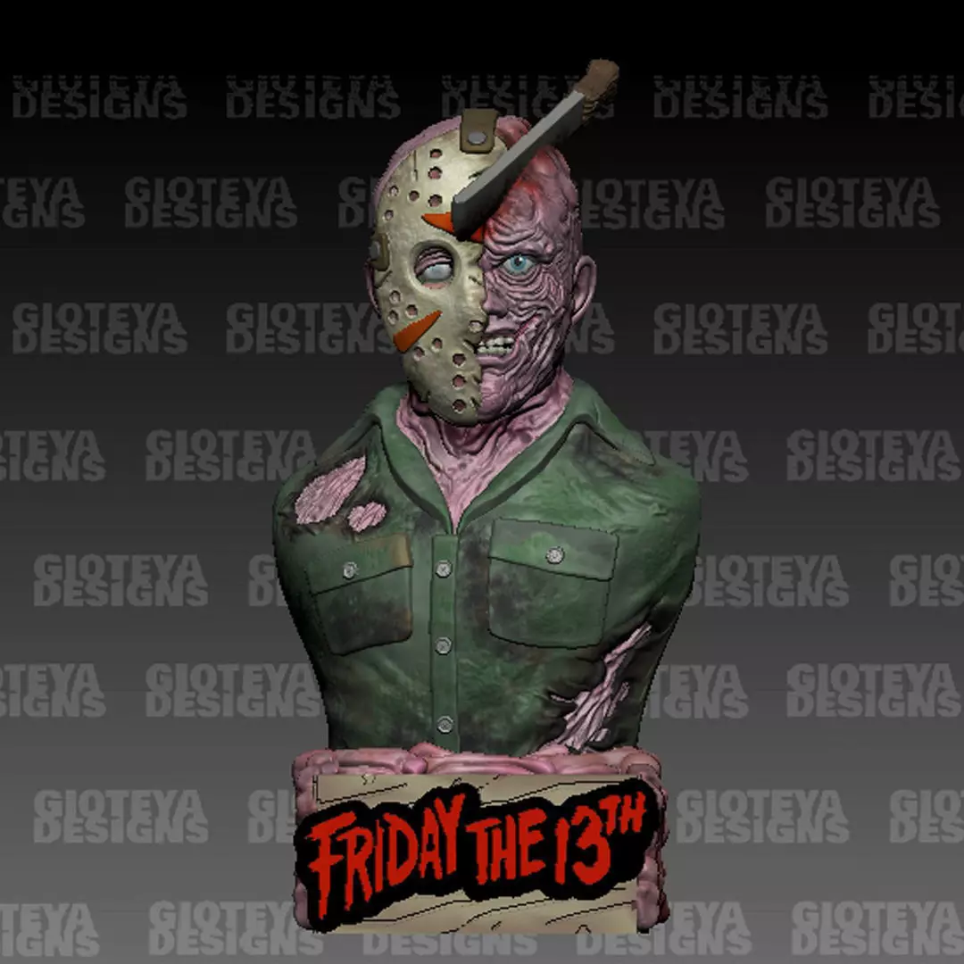 Friday The 13th Jason Voorhees Bust v1 3D model_0
