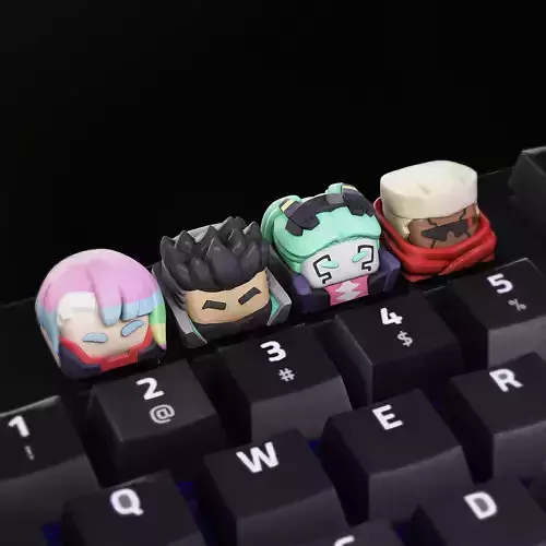 Cyberpunk Edgerunners Keycaps - Mechanical Keyboard 3D print model