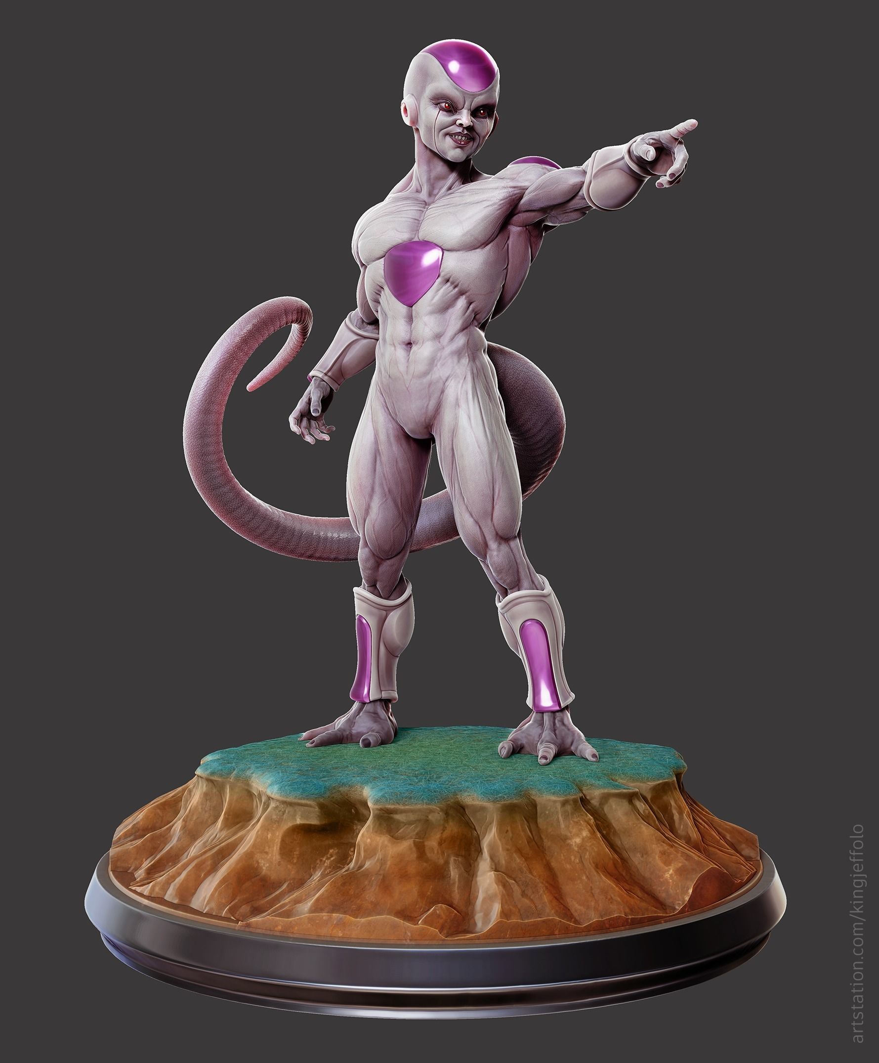 Frieza - Tribute statue 3D print model_3