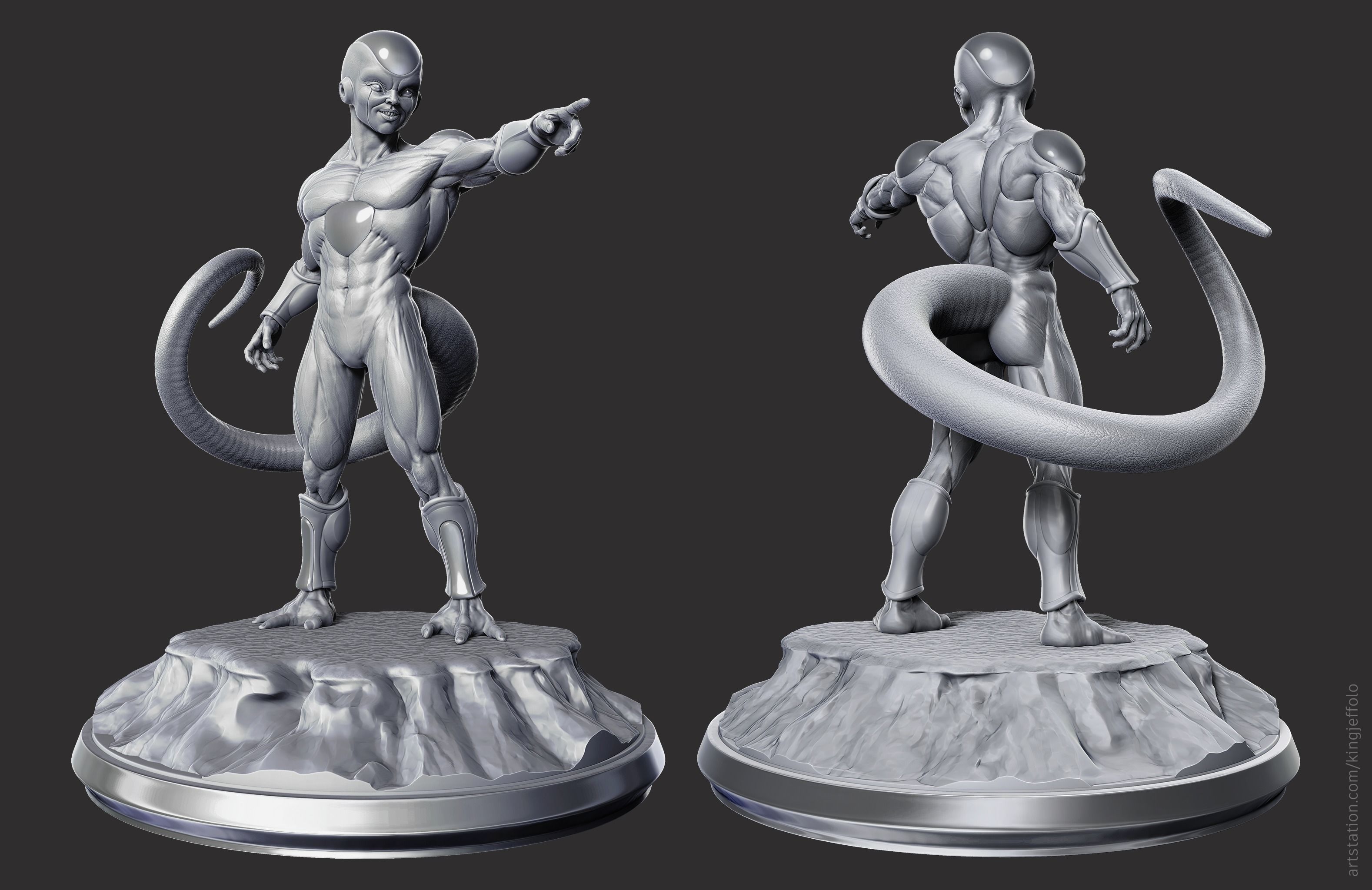 Frieza - Tribute statue 3D print model_2