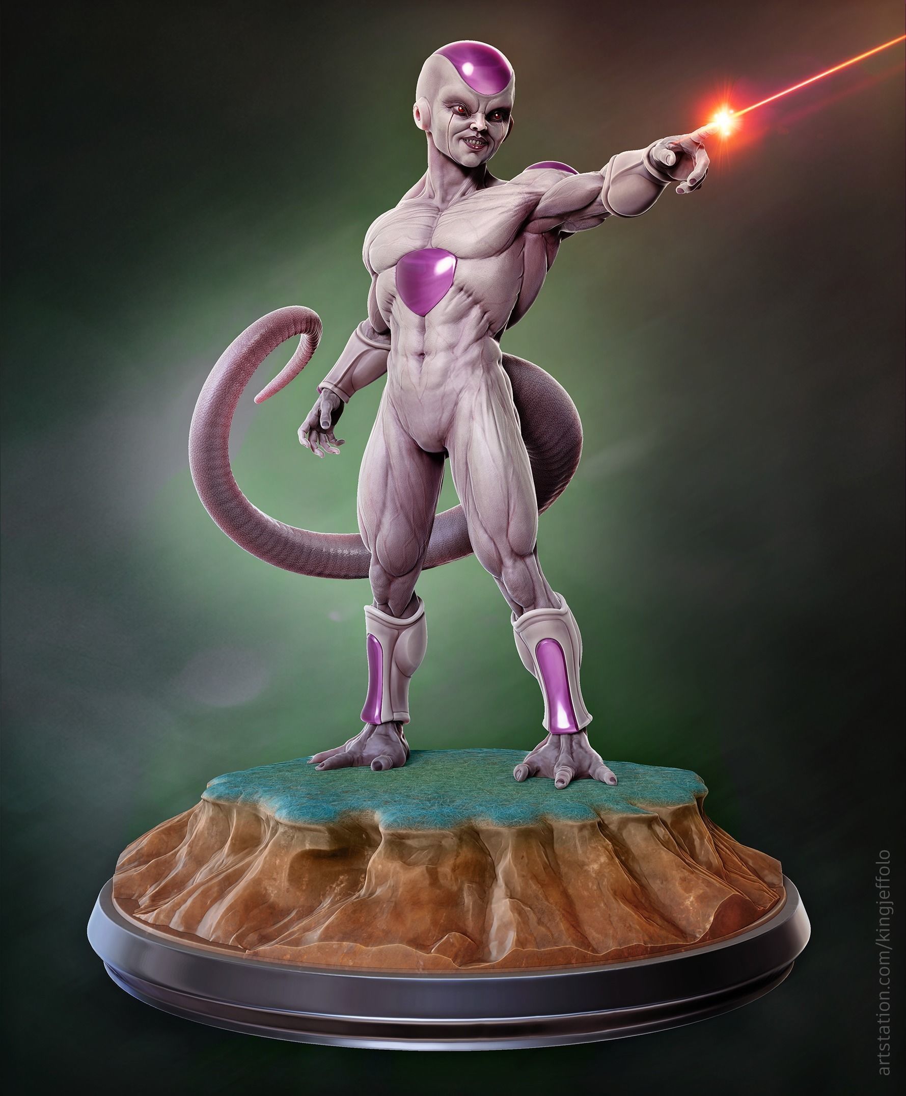 Frieza - Tribute statue 3D print model_1