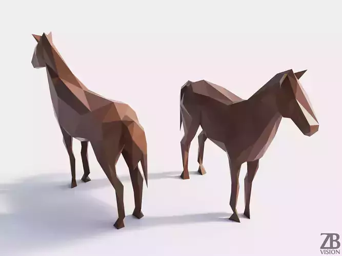 Lowpoly Horse 001 3D model