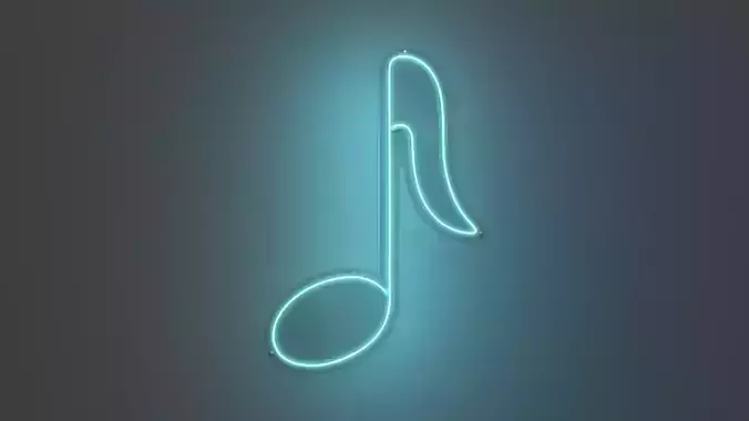 Music Note 2 - Neon Sign 3D model