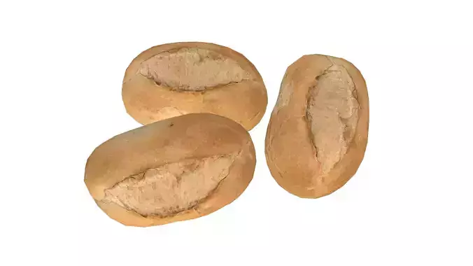 Bread Roll AR VR PBR  Lowpoly with game ready 3d Model Low-poly 3D model