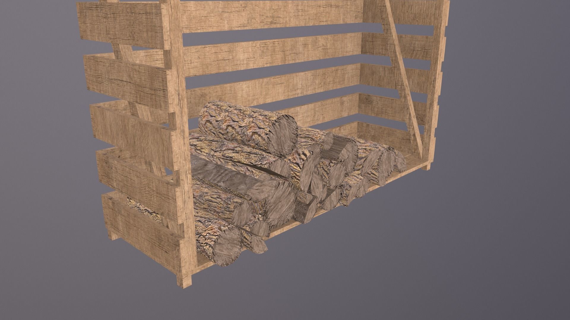 Low Poly Woodshed Low-poly 3D model_6