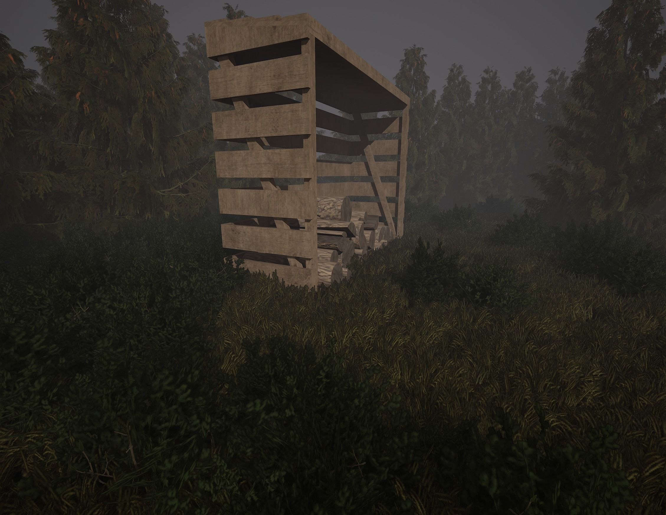 Low Poly Woodshed Low-poly 3D model_2