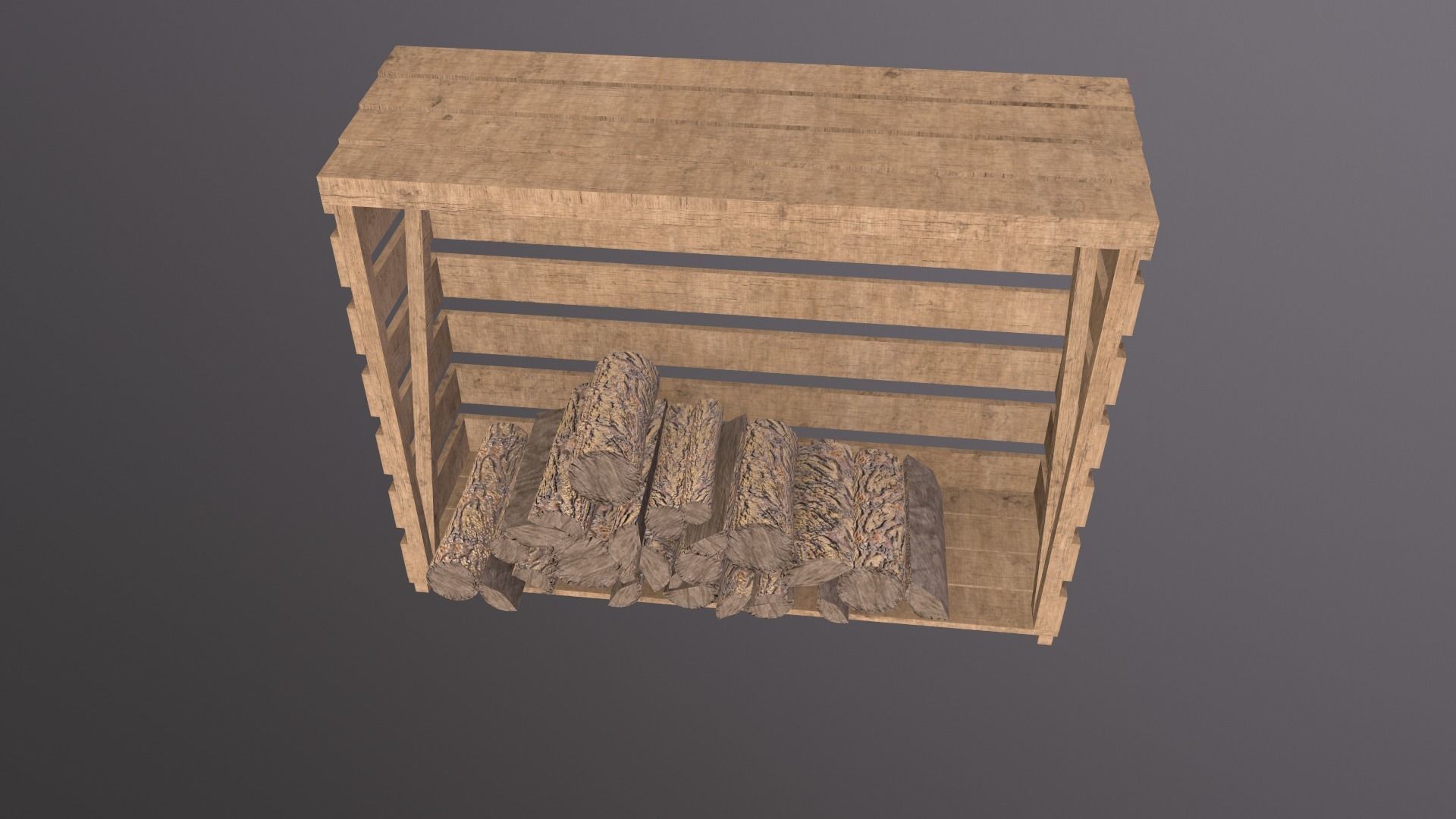 Low Poly Woodshed Low-poly 3D model_8