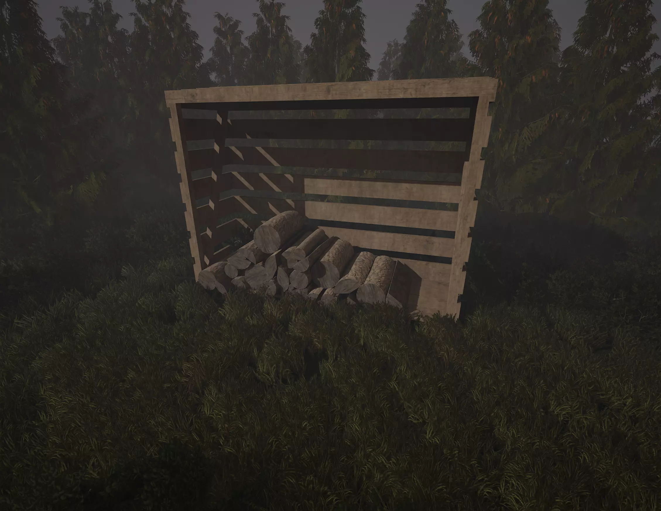 Low Poly Woodshed Low-poly 3D model_0