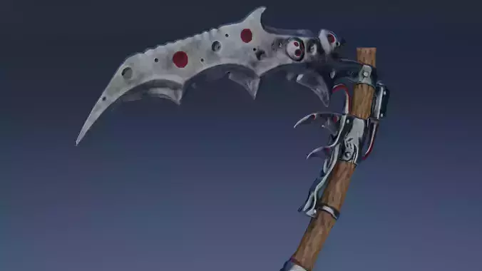 Fantasy low-poly scythe Low-poly 3D model