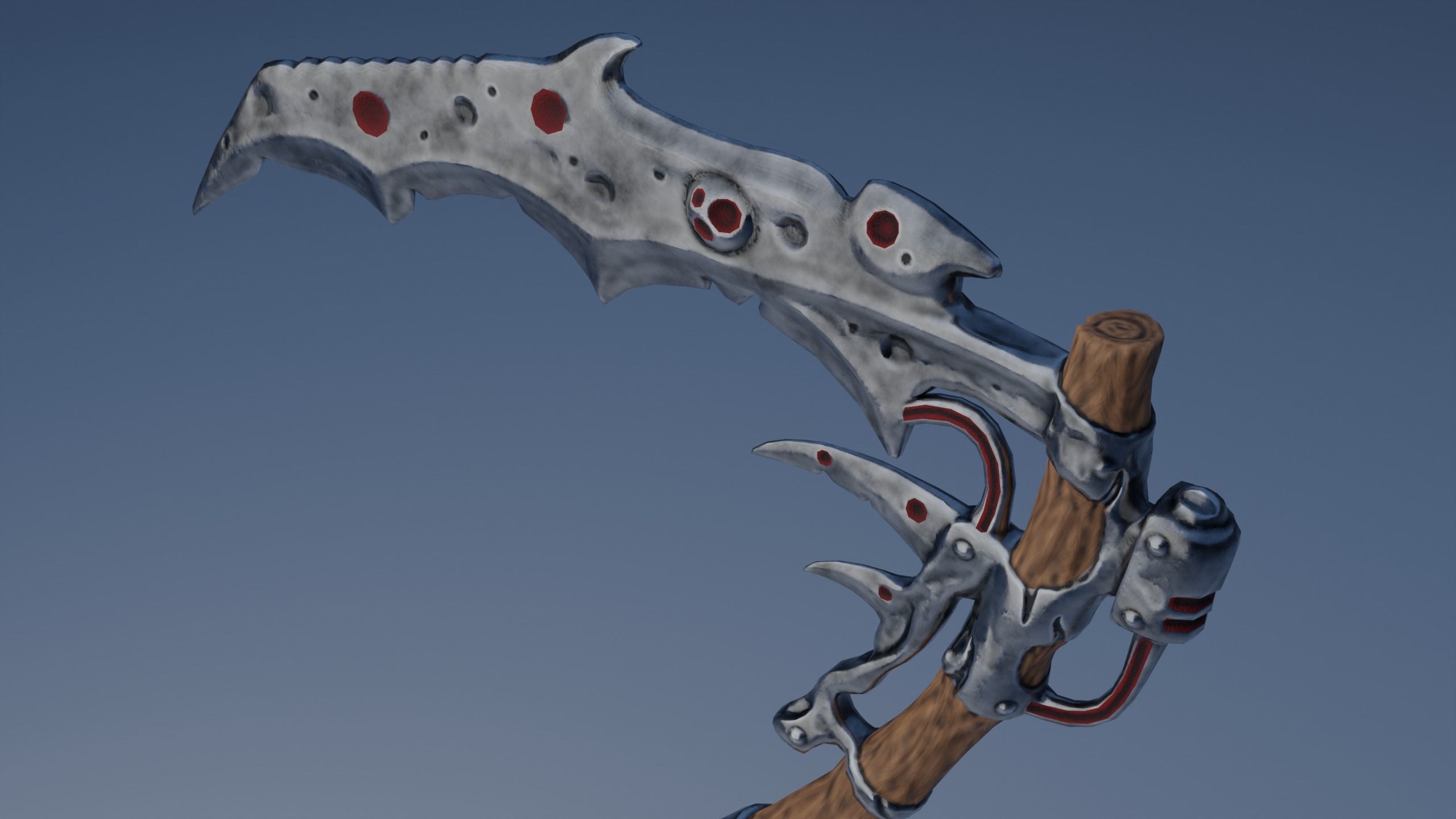 Fantasy low-poly scythe Low-poly 3D model_3