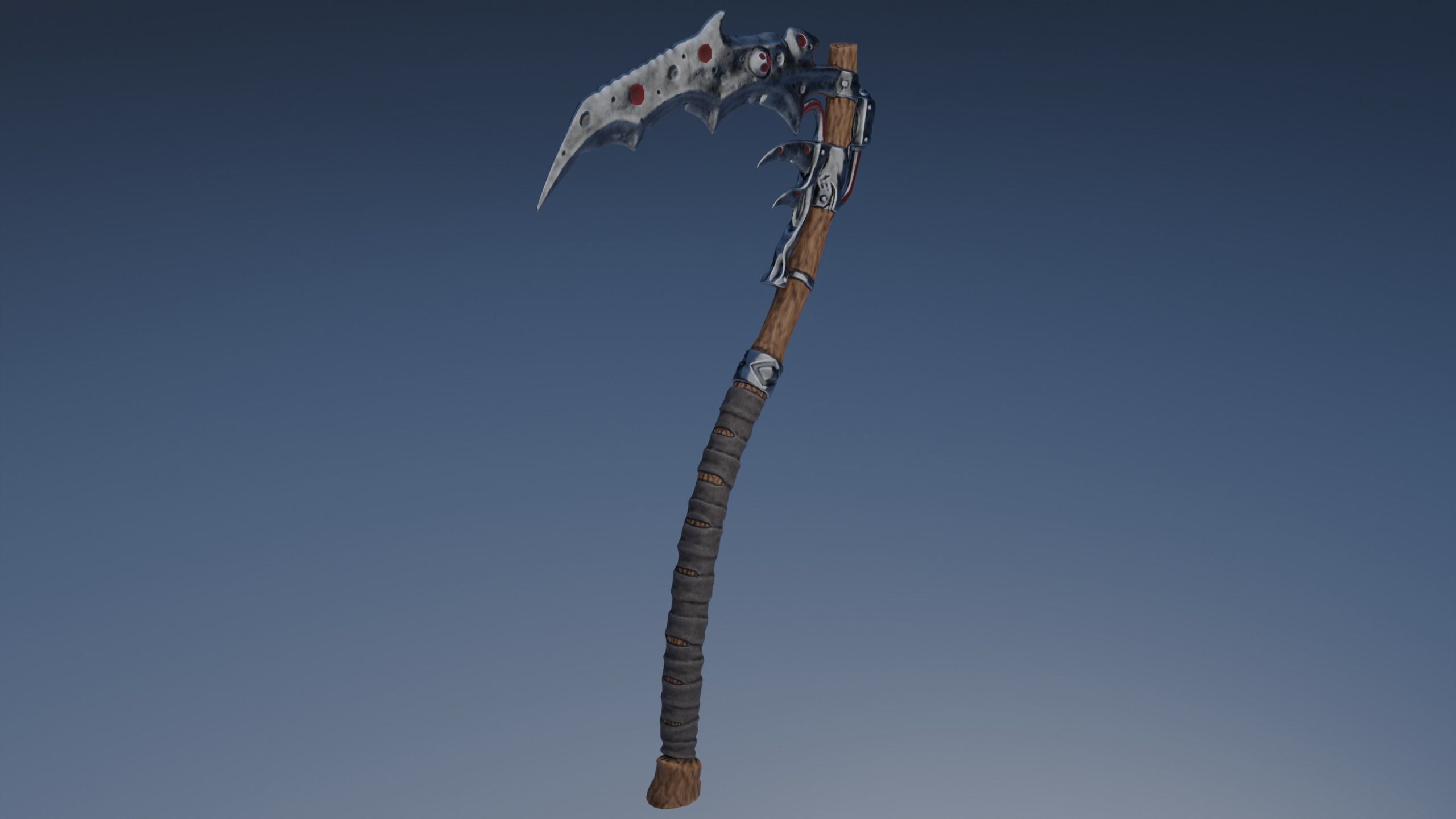 Fantasy low-poly scythe Low-poly 3D model_2