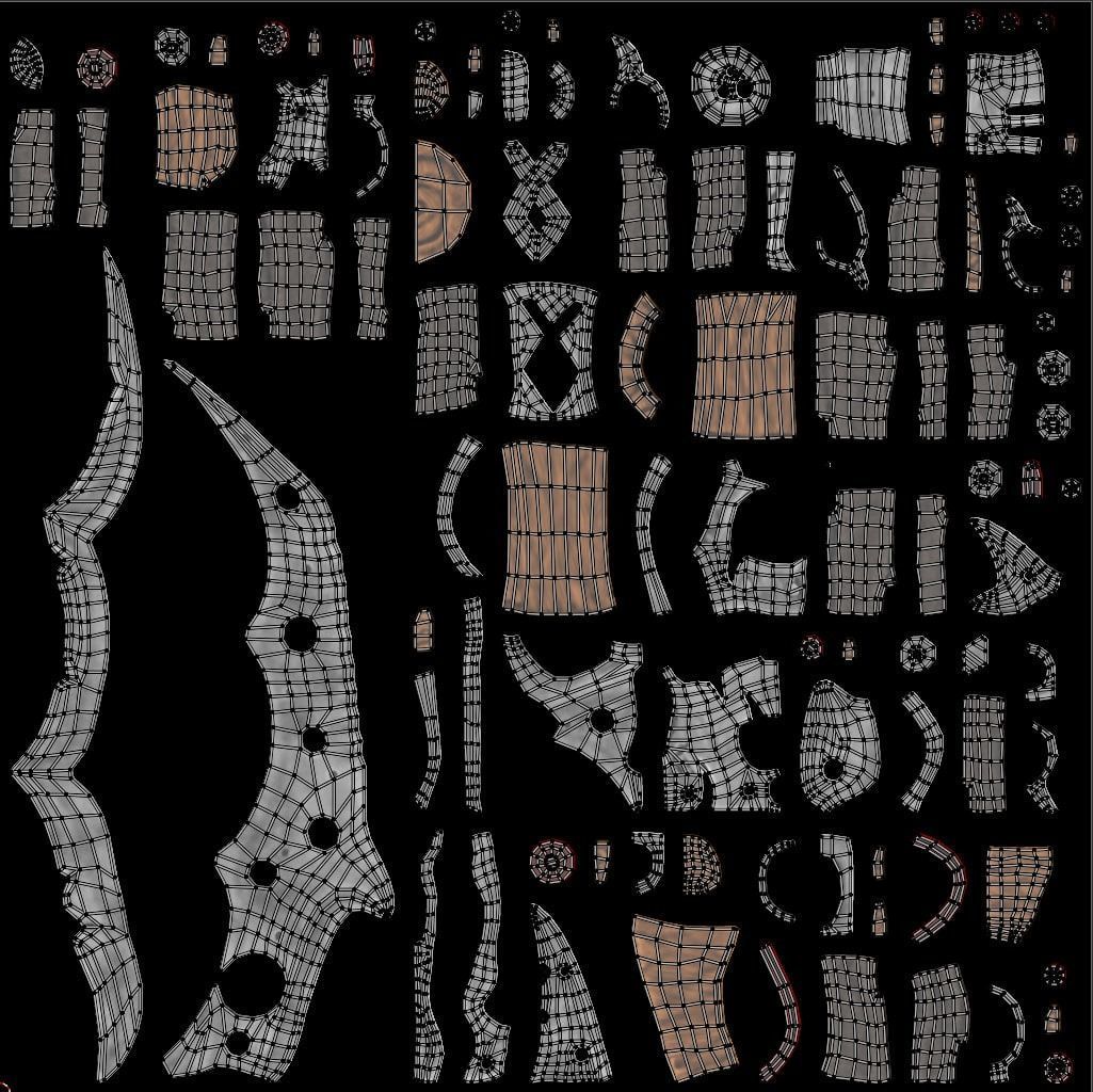 Fantasy low-poly scythe Low-poly 3D model_10