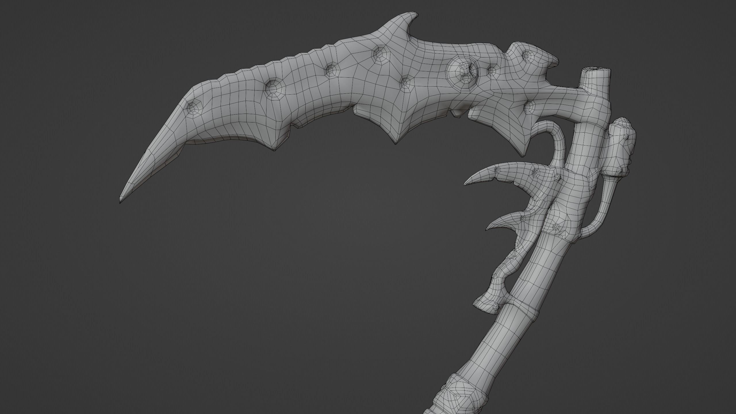 Fantasy low-poly scythe Low-poly 3D model_8