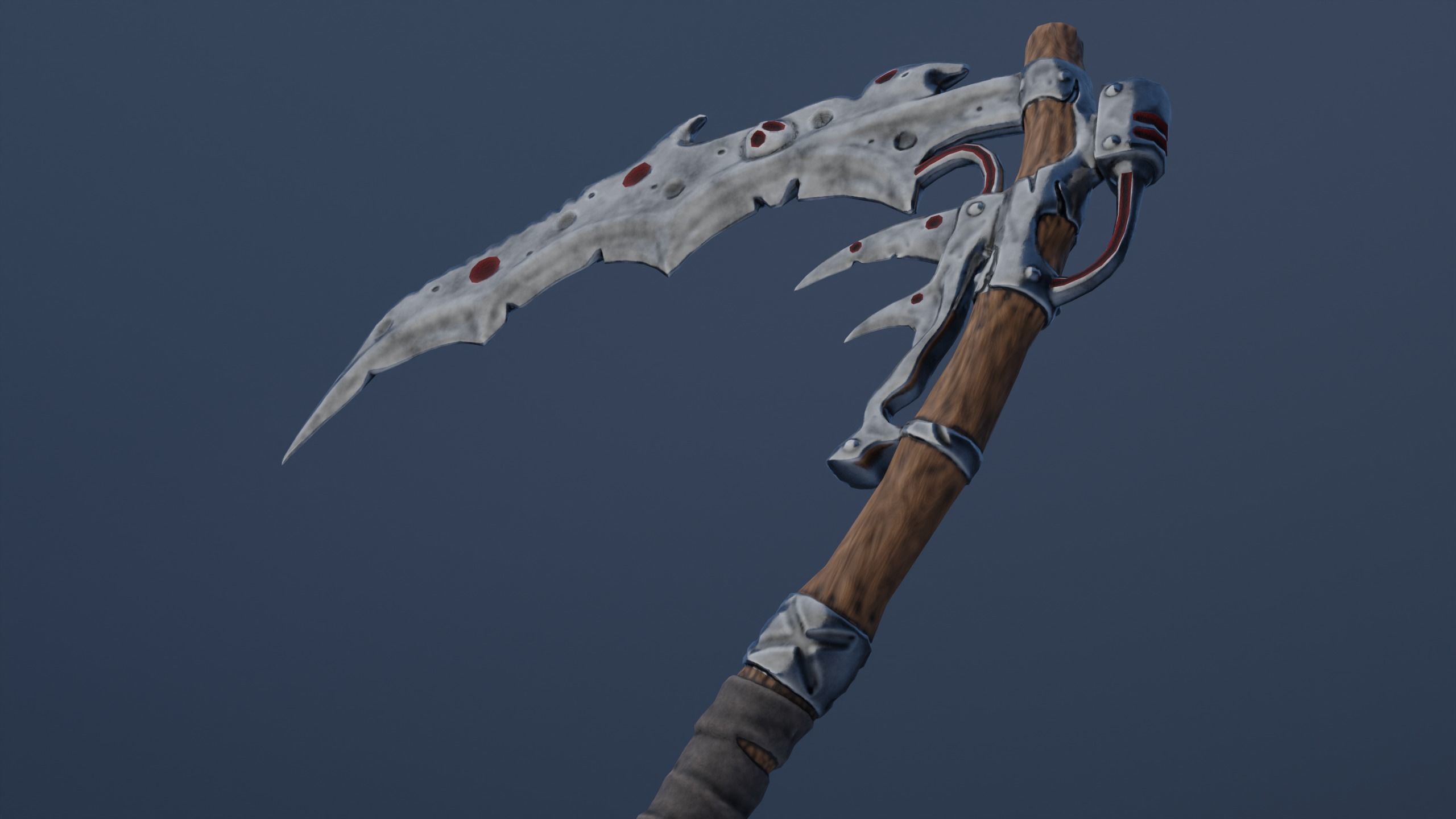 Fantasy low-poly scythe Low-poly 3D model_5