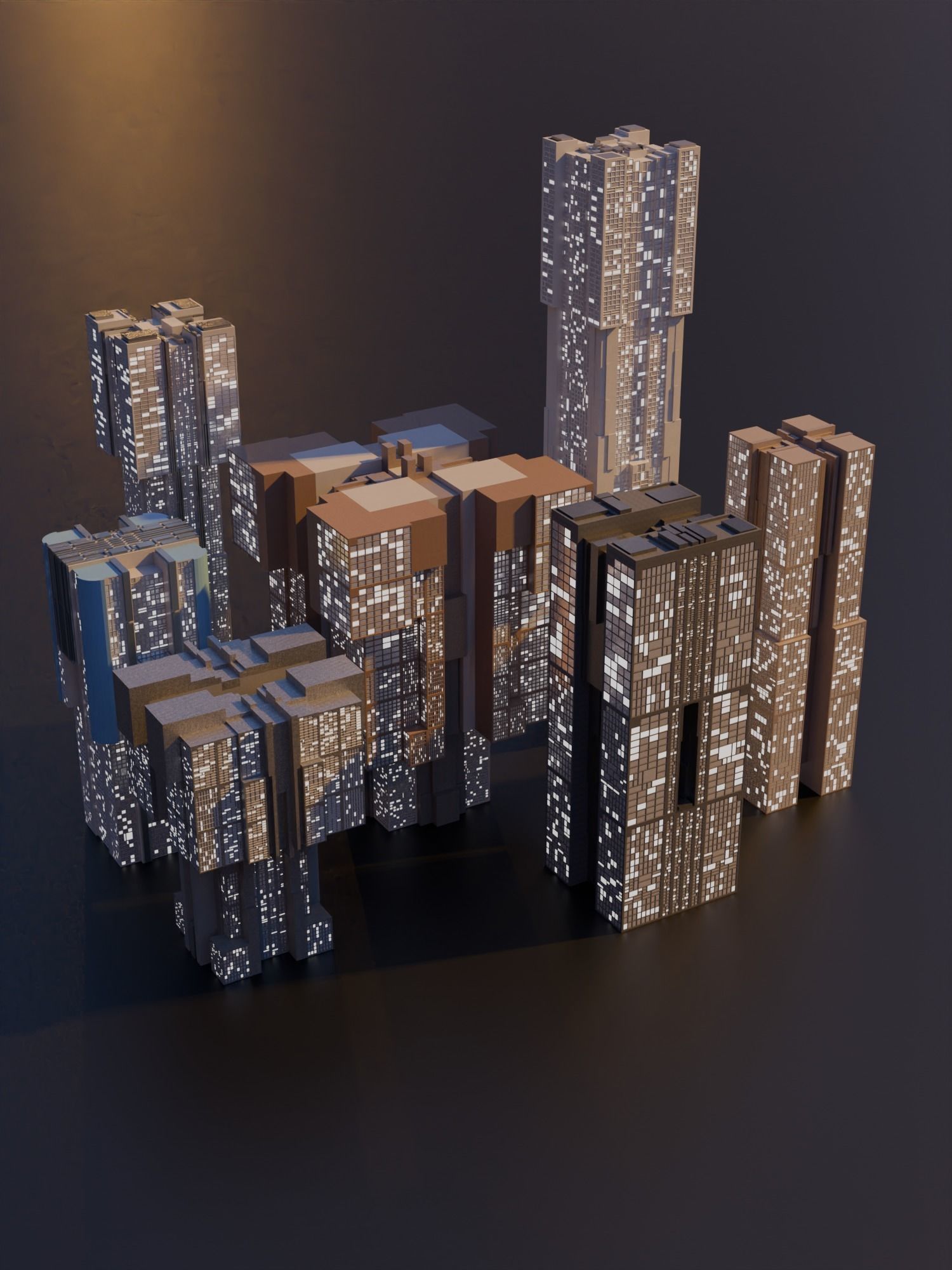 Sci-Fi Cyberpunk Buildings Pack -26 Buildings 3D Model Free 3D model_2