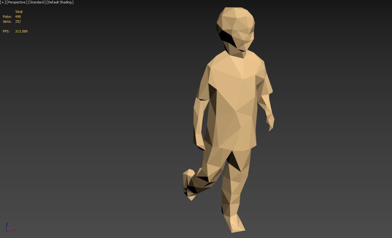 Lowpoly Kid 011 3D model_2