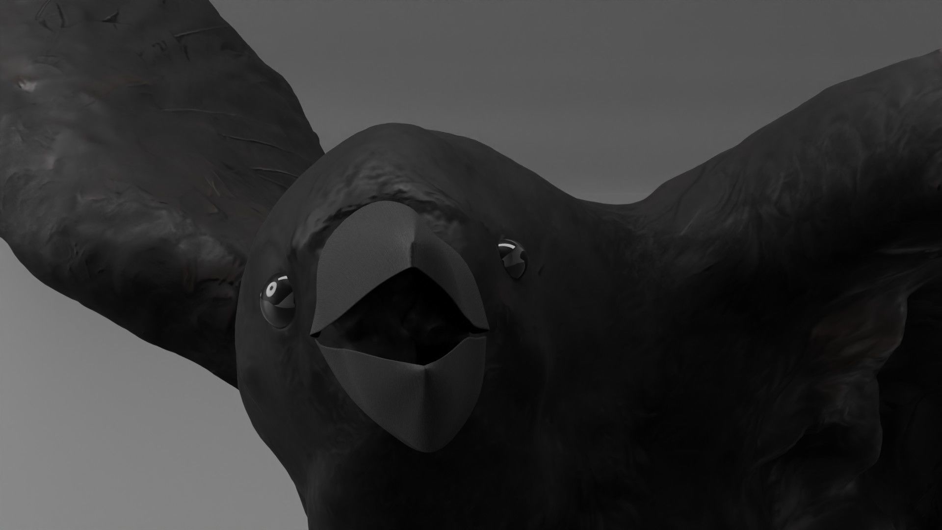 Photorealistic Raven Crow Low-poly 3D model_9