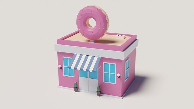 Donut Shop Low-poly 3D model