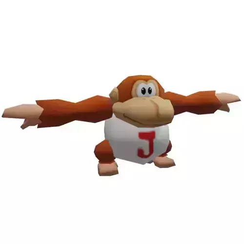 Donkey Kong Junior Nintendo 64 style game-ready Low-poly 3D model