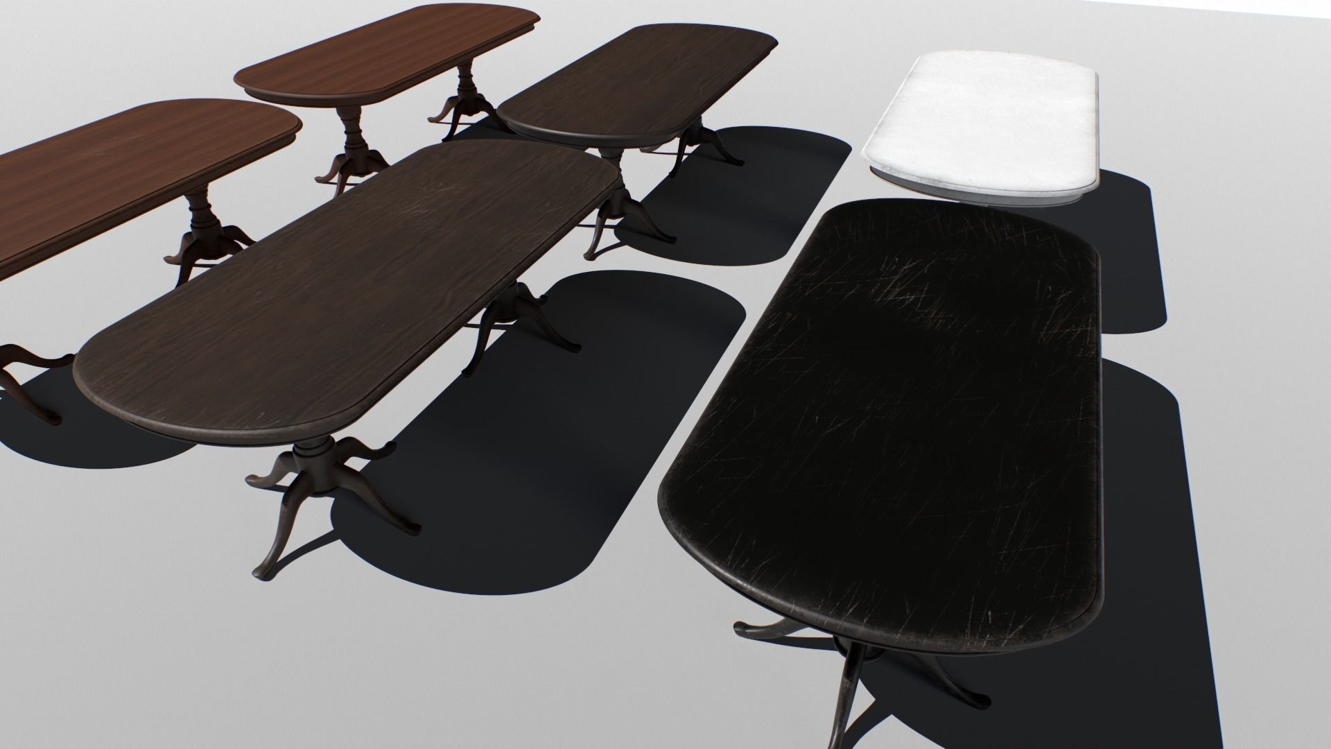 Table set Low-poly 3D model_3