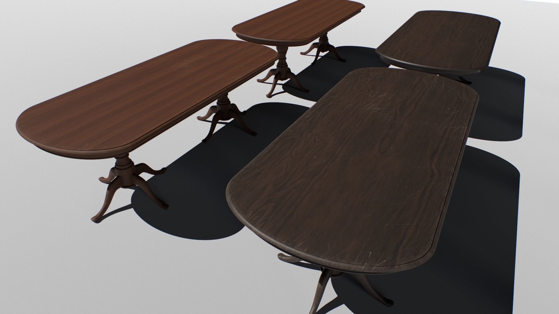 Table set Low-poly 3D model_4