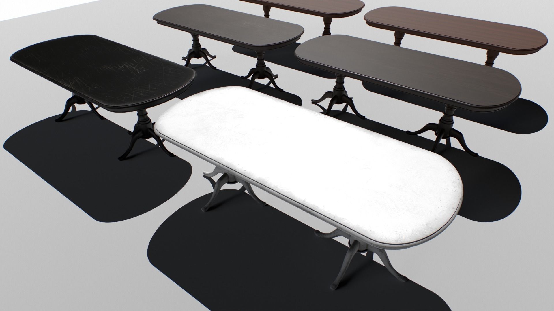 Table set Low-poly 3D model_2