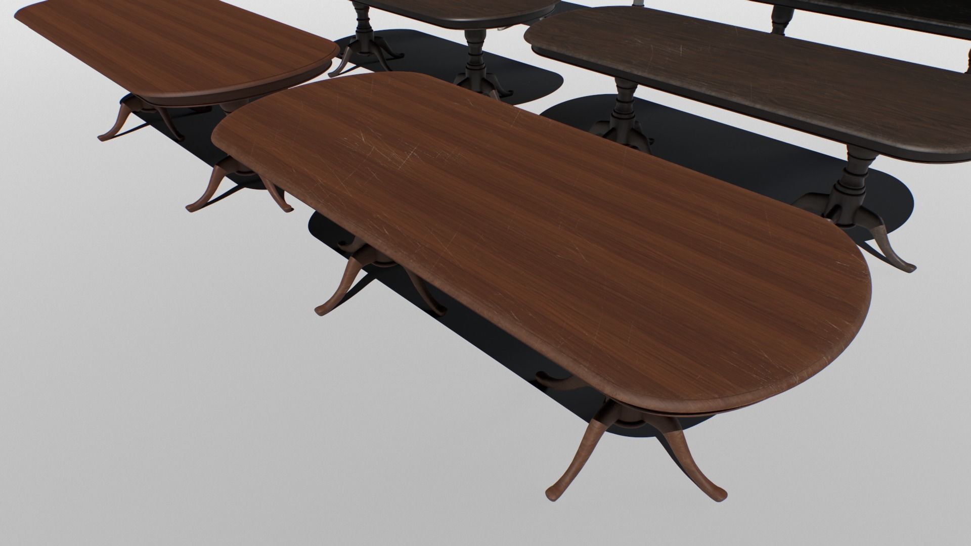 Table set Low-poly 3D model_5