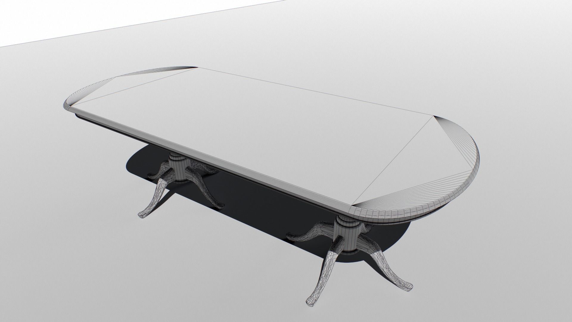 Table set Low-poly 3D model_6