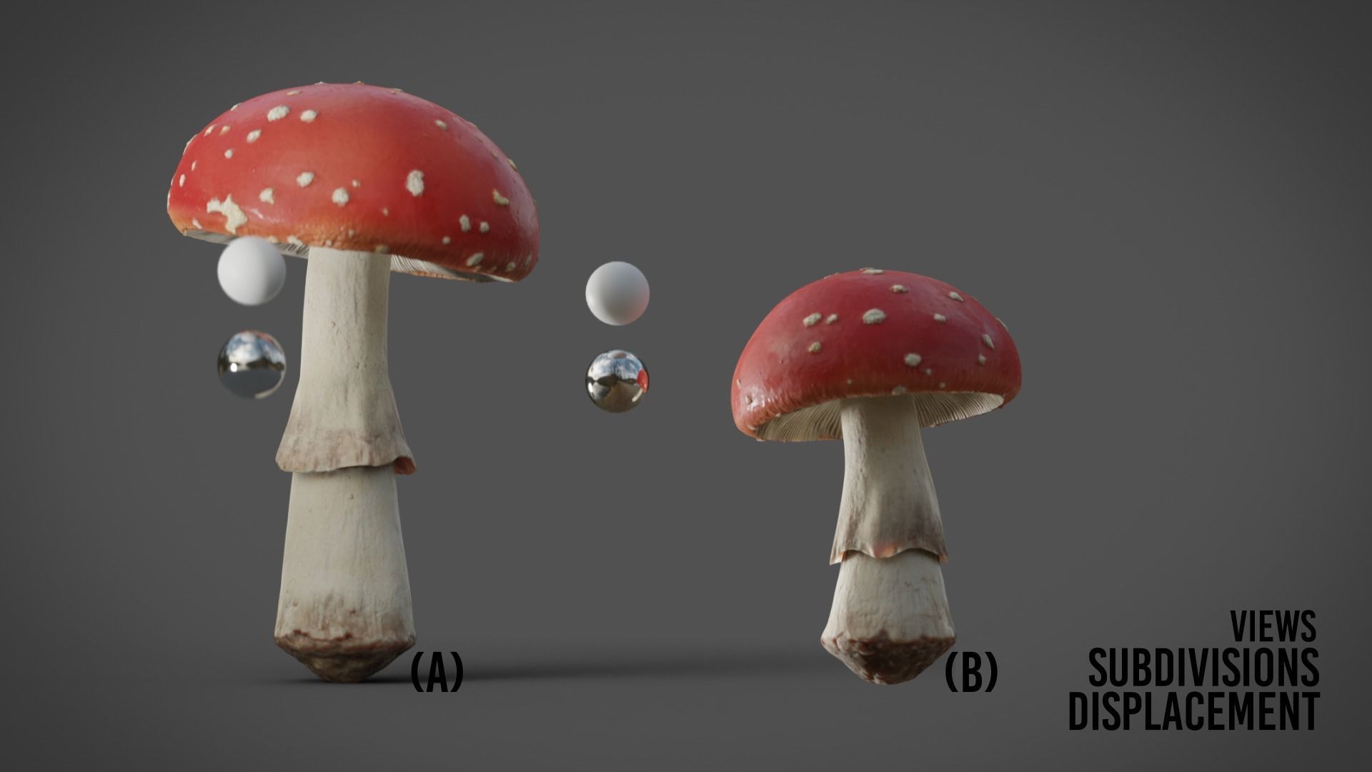 Mushrooms Fly Agaric or Amanita muscaria 3D model_10
