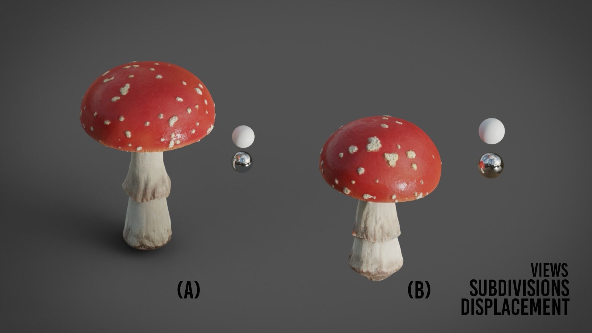 Mushrooms Fly Agaric or Amanita muscaria 3D model_14