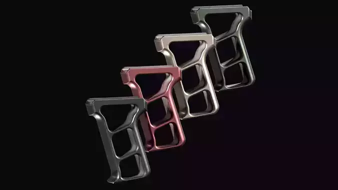 Tactical Dynamics aluminium skeletonized fore vertical grip Low-poly 3D model