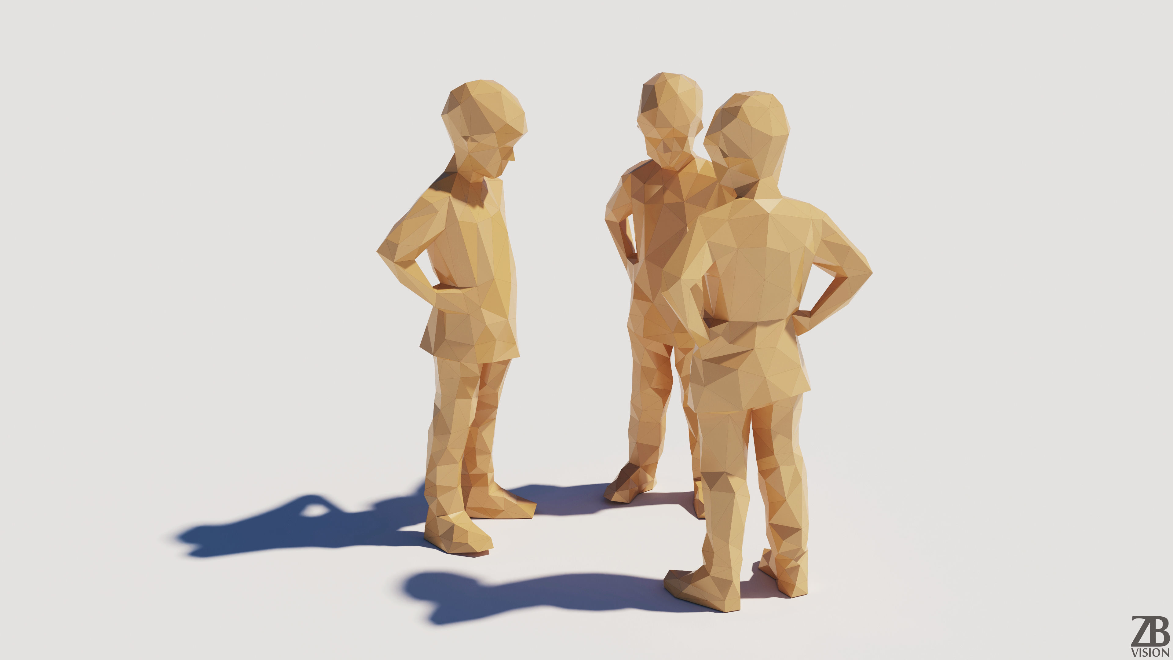 Lowpoly Kid 009 3D model_1