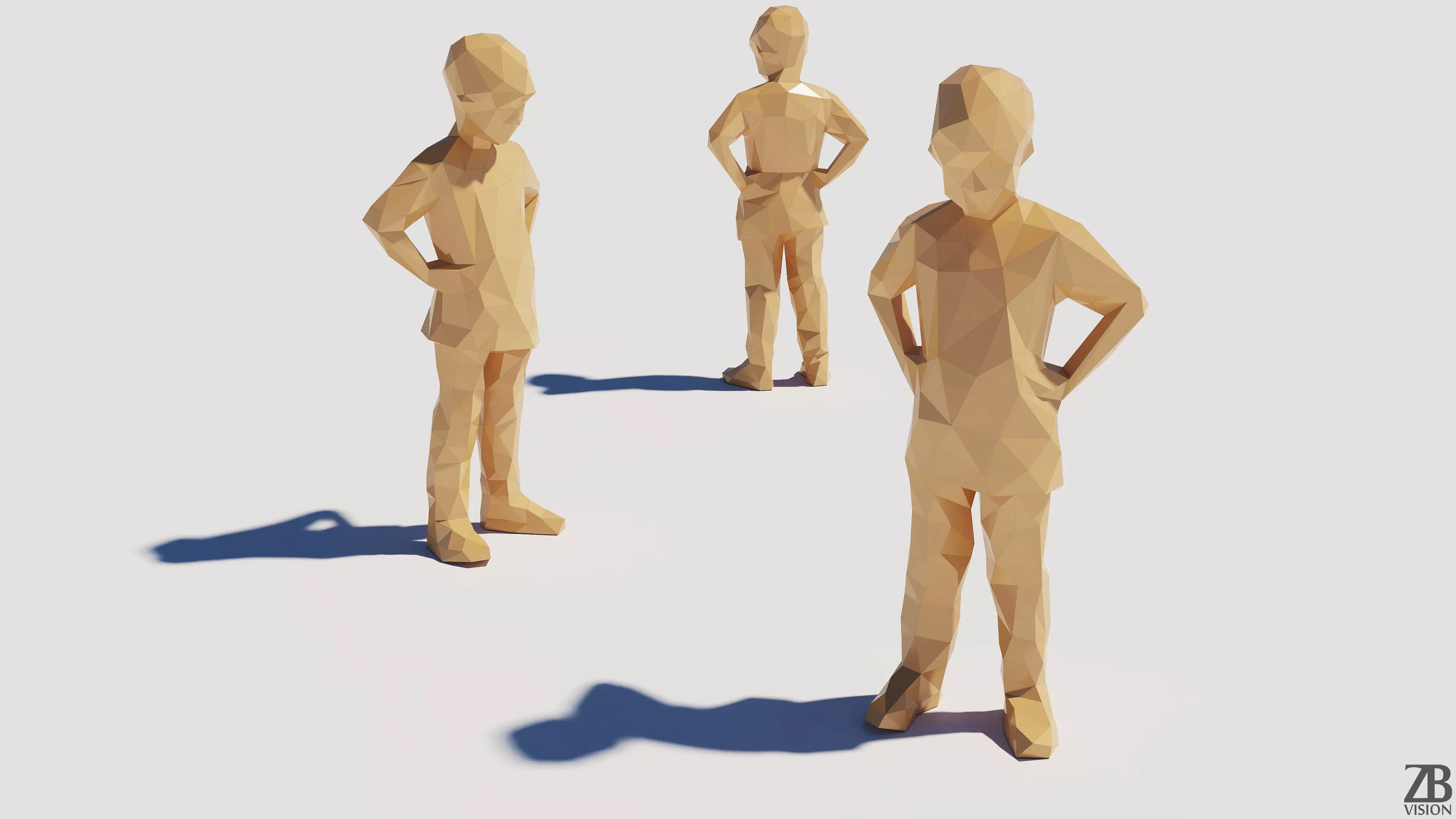 Lowpoly Kid 009 3D model_0