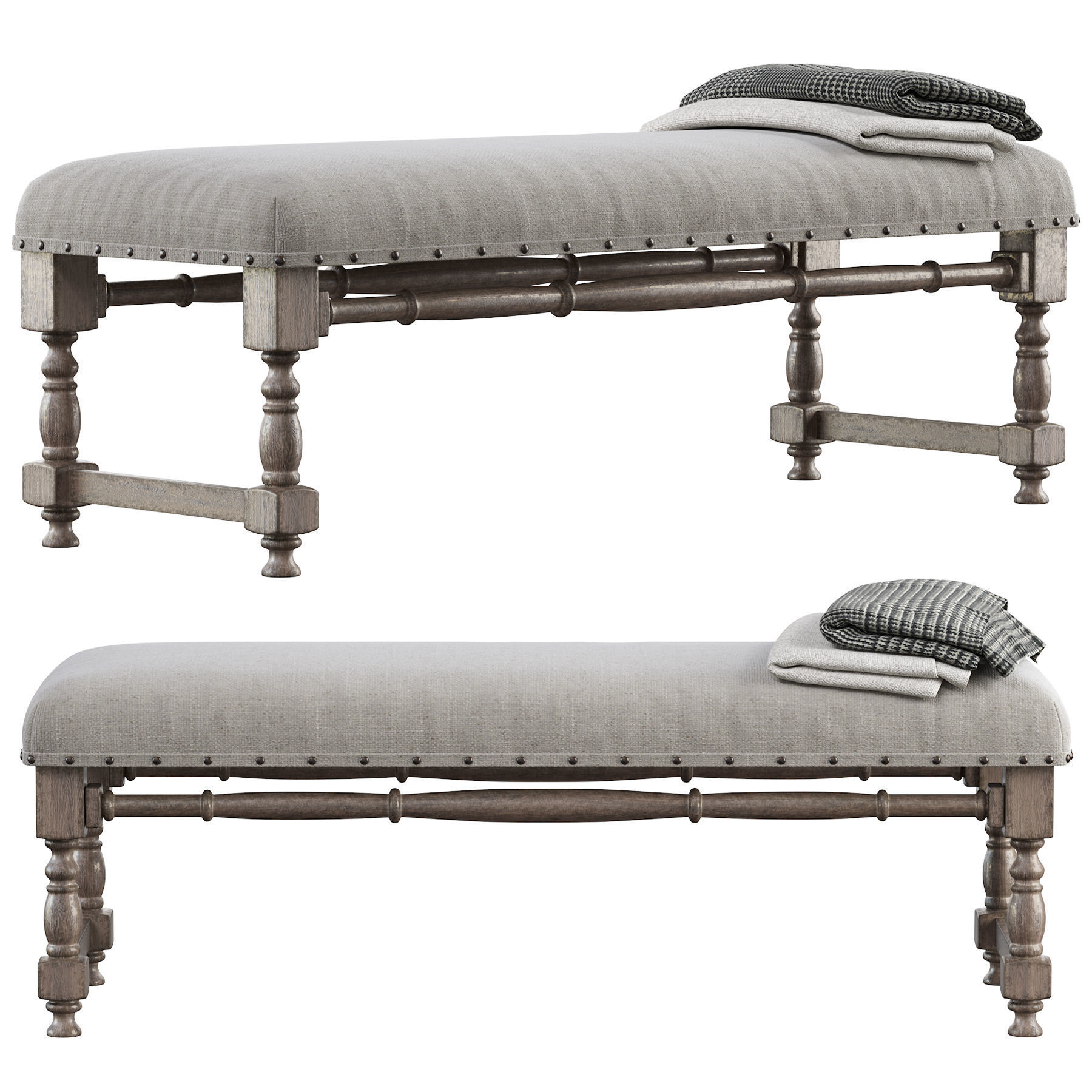 CHIC FARMHOUSE WOOD TURNED 3D model_1