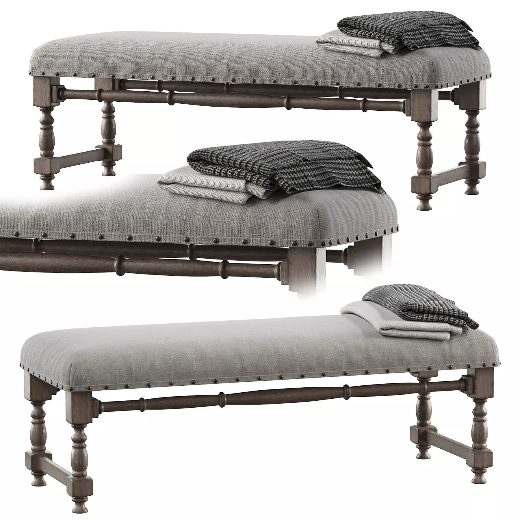 CHIC FARMHOUSE WOOD TURNED 3D model_0