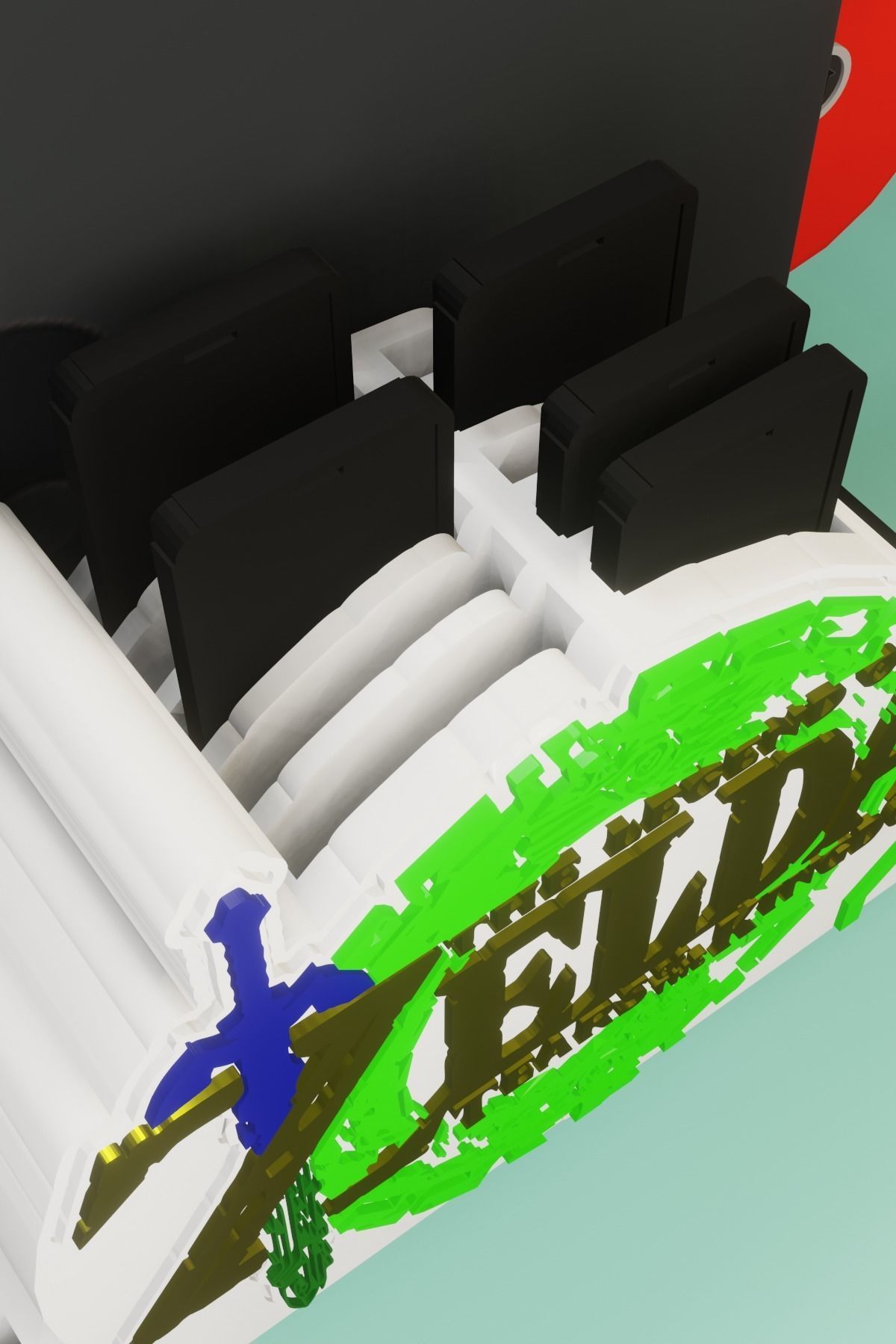 ZELDA TOTK NINTENDO SWITCH STAND WITH DOCK AND 20 GAMES 3D model_11