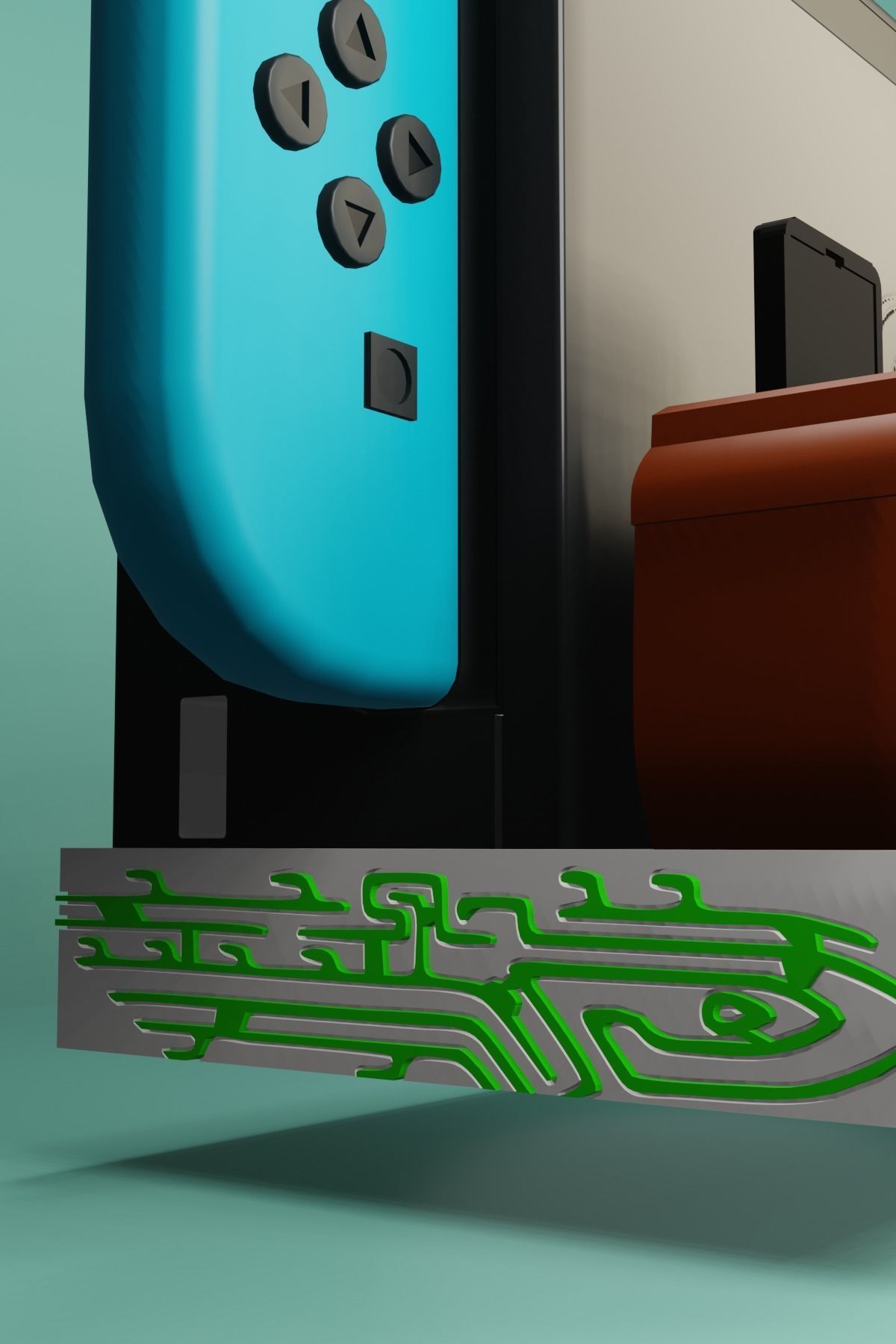 ZELDA TOTK NINTENDO SWITCH STAND WITH DOCK AND 20 GAMES 3D model_8