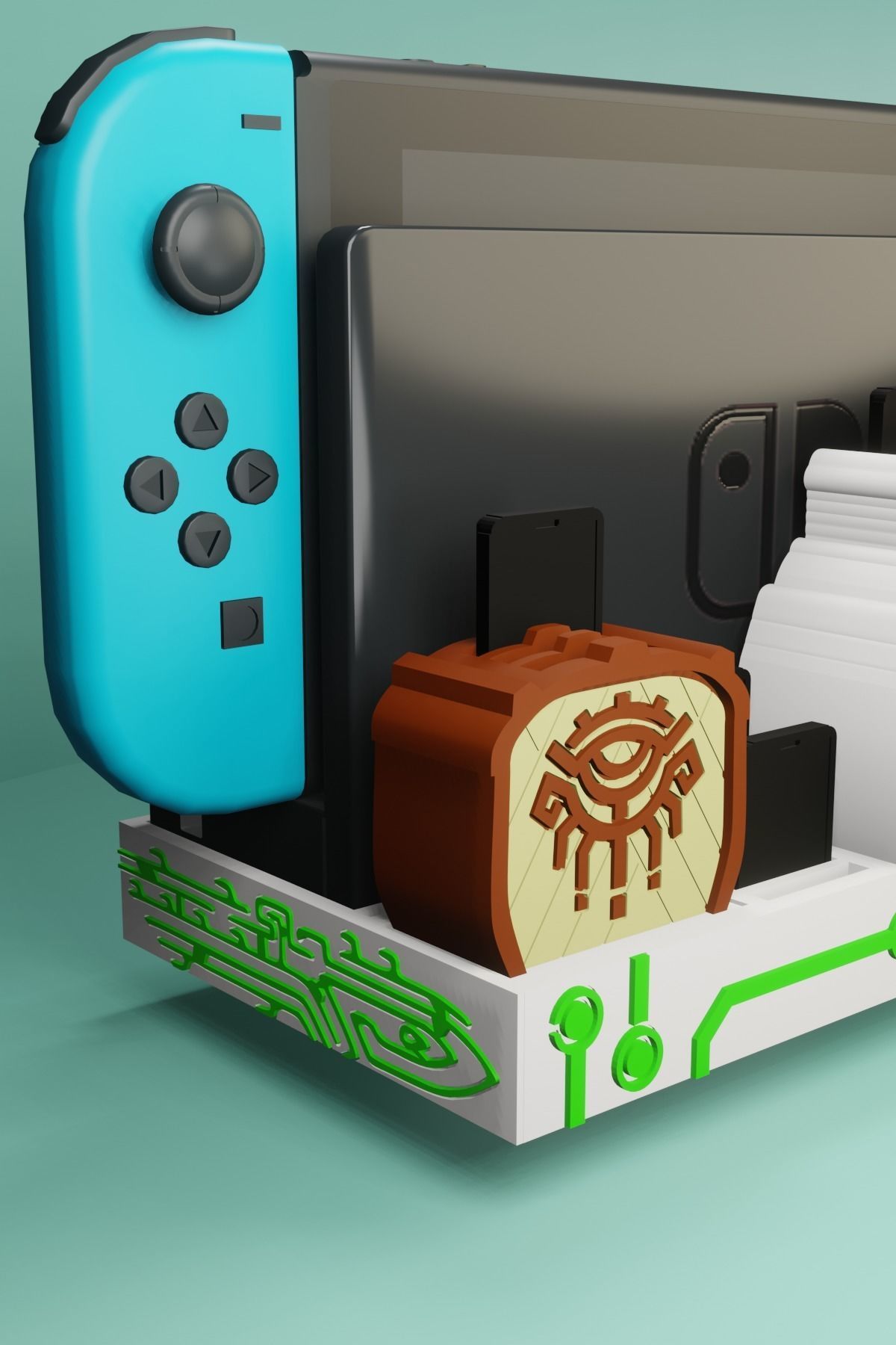 ZELDA TOTK NINTENDO SWITCH STAND WITH DOCK AND 20 GAMES 3D model_6