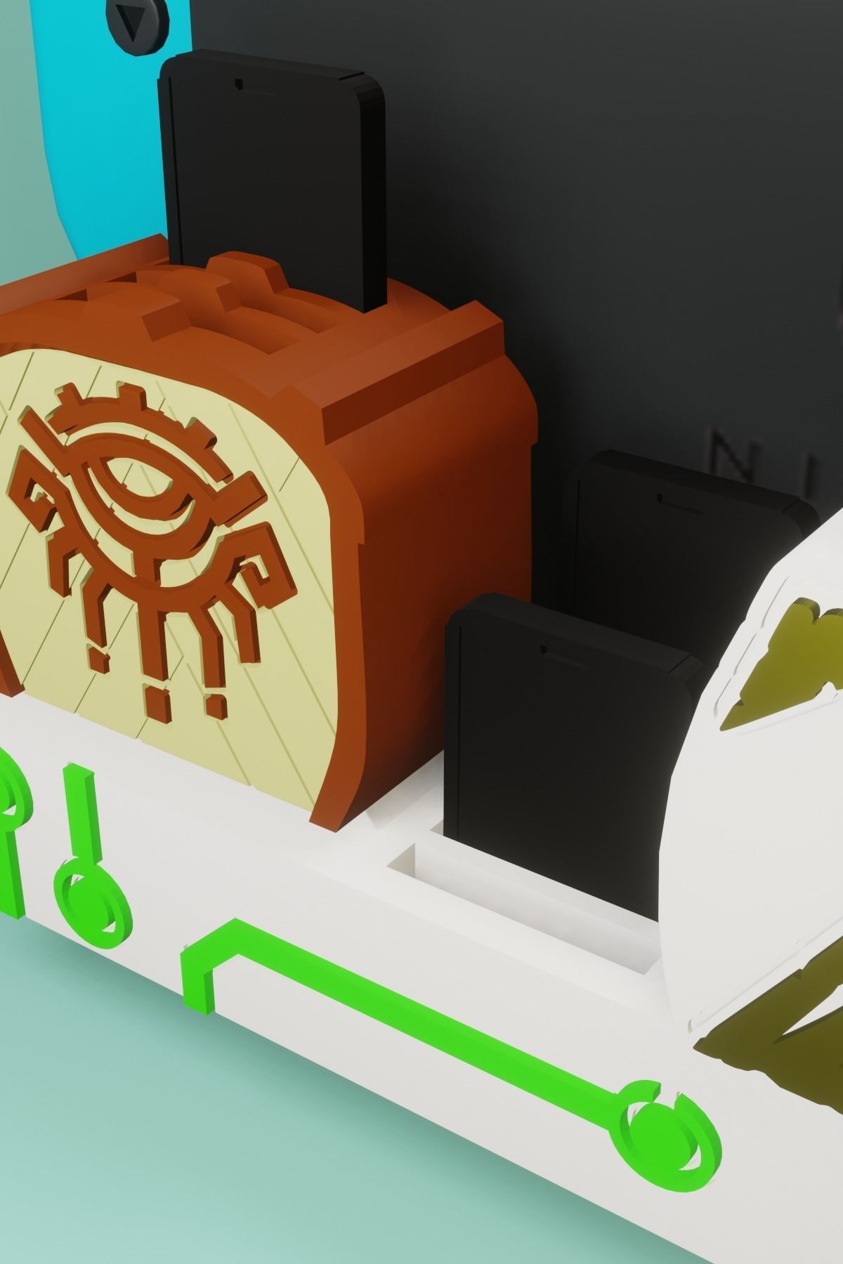 ZELDA TOTK NINTENDO SWITCH STAND WITH DOCK AND 20 GAMES 3D model_7